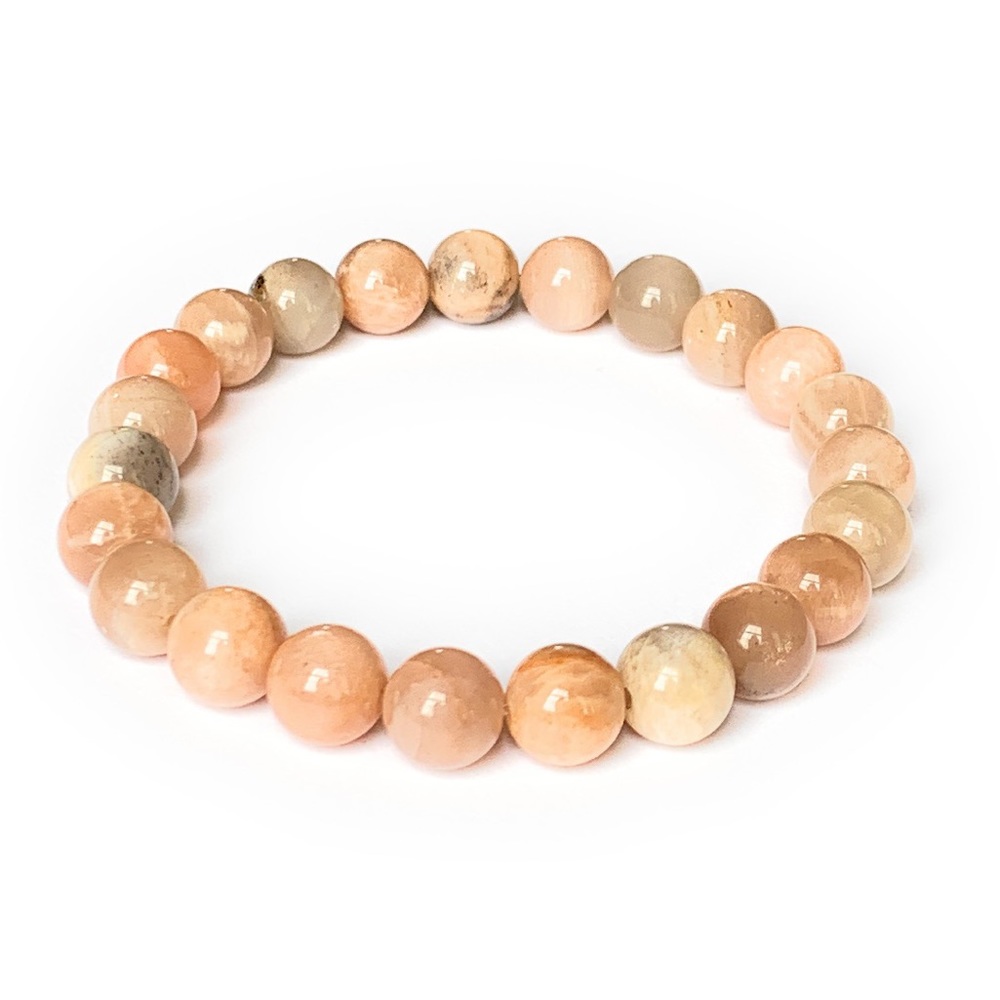 Sunstone Gemstone Bead Bracelet